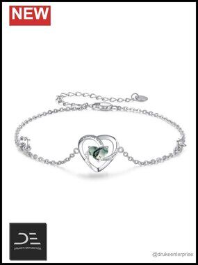 925 Sterling Silver Heart I Love You to The Moon and Back Bracelet Adjustable